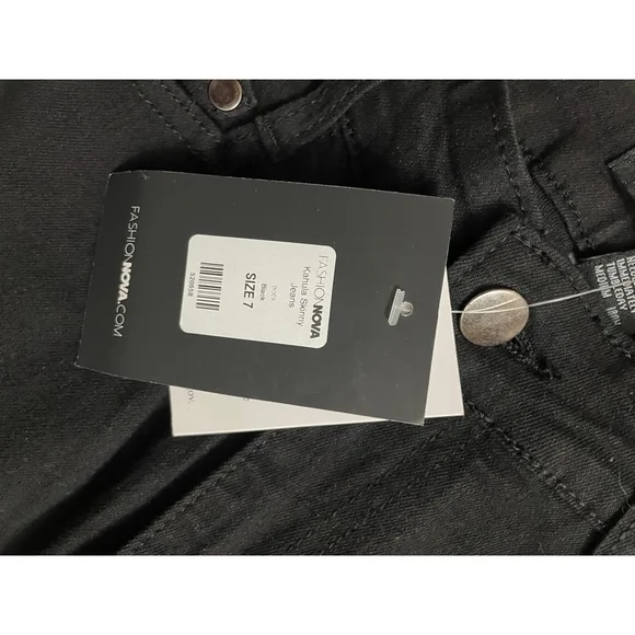 NWT Women's Fashion Nova Black Kabul’s Skinny Jeans Size 7 - Picture 3 of 6